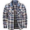 imageMAGCOMSEN Mens Flannel Shirts Cotton Long Sleeve Plaid Shirt Casual Fashion Button Up Shirts Jackets with 2 PocketsYellow