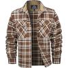 imageMAGCOMSEN Mens Flannel Shirts Long Sleeve Plaid Shirt Button Up Casual Shirts Lightweight Shirt Jacket with 2 PocketsBrown