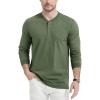 imageMAGCOMSEN Mens Long Sleeve Henley Shirt Fall Casual Shirt Fashion Front Placket ShirtArmy Greencotton Blend