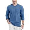 imageMAGCOMSEN Mens Long Sleeve Henley Shirt Fall Casual Shirt Fashion Front Placket ShirtMedium Bluecotton Blend