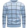 imageMAGCOMSEN Mens Sweater Pullover Sweaters Crewneck Plaid Sweater Casual Cotton Sweater Fall Winter SweaterLight Blue