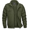 imageMAGCOMSEN Winter Jackets For Men Fleece Lined Coat Cotton Thermal Jacket Trucker Field Hiking Jackets Canvas Work JacketArmy Green