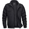 imageMAGCOMSEN Winter Jackets For Men Fleece Lined Coat Cotton Thermal Jacket Trucker Field Hiking Jackets Canvas Work JacketBlack