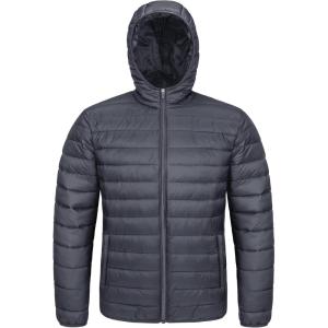imageMAGCOMSEN Mens Lightweight Puffer Jacket Hooded Full Zip WaterResistant Quilted Lined Winter CoatsDark Grey