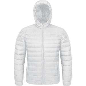 imageMAGCOMSEN Mens Lightweight Puffer Jacket Hooded Full Zip WaterResistant Quilted Lined Winter CoatsWhite