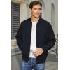 imageMAGCOMSEN Mens Bomber Jacket Lightweight Casual Zip Up Windbreaker Spring Fall Golf Coat with PocketsBlack