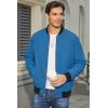 imageMAGCOMSEN Mens Bomber Jacket Lightweight Casual Zip Up Windbreaker Spring Fall Golf Coat with PocketsBlue Green