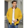 imageMAGCOMSEN Mens Bomber Jacket Lightweight Casual Zip Up Windbreaker Spring Fall Golf Coat with PocketsGinger