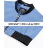 imageMAGCOMSEN Mens Bomber Jacket Lightweight Casual Zip Up Windbreaker Spring Fall Golf Coat with PocketsLight Blue
