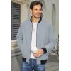 imageMAGCOMSEN Mens Bomber Jacket Lightweight Casual Zip Up Windbreaker Spring Fall Golf Coat with PocketsLight Grey