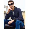imageMAGCOMSEN Mens Bomber Jacket Lightweight Casual Zip Up Windbreaker Spring Fall Golf Coat with PocketsNavy