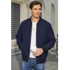 imageMAGCOMSEN Mens Bomber Jacket Lightweight Casual Zip Up Windbreaker Spring Fall Golf Coat with PocketsNavy