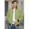 imageMAGCOMSEN Mens Bomber Jacket Lightweight Casual Zip Up Windbreaker Spring Fall Golf Coat with PocketsOlive Green
