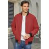 imageMAGCOMSEN Mens Bomber Jacket Lightweight Casual Zip Up Windbreaker Spring Fall Golf Coat with PocketsOrange Red
