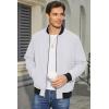imageMAGCOMSEN Mens Bomber Jacket Lightweight Casual Zip Up Windbreaker Spring Fall Golf Coat with PocketsWhite