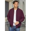 imageMAGCOMSEN Mens Bomber Jacket Lightweight Casual Zip Up Windbreaker Spring Fall Golf Coat with PocketsWine Red