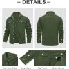 imageMAGCOMSEN Mens Corduroy Shirt Jacket Long Sleeve Lightweight Jacket ButtonUp Casual Shacket with Flap PocketsArmy Green