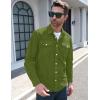 imageMAGCOMSEN Mens Corduroy Shirt Jacket Long Sleeve Lightweight Jacket ButtonUp Casual Shacket with Flap PocketsArmy Green