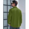 imageMAGCOMSEN Mens Corduroy Shirt Jacket Long Sleeve Lightweight Jacket ButtonUp Casual Shacket with Flap PocketsArmy Green