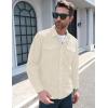 imageMAGCOMSEN Mens Corduroy Shirt Jacket Long Sleeve Lightweight Jacket ButtonUp Casual Shacket with Flap PocketsBeige