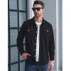 imageMAGCOMSEN Mens Corduroy Shirt Jacket Long Sleeve Lightweight Jacket ButtonUp Casual Shacket with Flap PocketsBlack