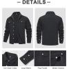 imageMAGCOMSEN Mens Corduroy Shirt Jacket Long Sleeve Lightweight Jacket ButtonUp Casual Shacket with Flap PocketsBlack
