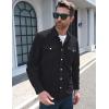 imageMAGCOMSEN Mens Corduroy Shirt Jacket Long Sleeve Lightweight Jacket ButtonUp Casual Shacket with Flap PocketsBlack