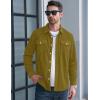 imageMAGCOMSEN Mens Corduroy Shirt Jacket Long Sleeve Lightweight Jacket ButtonUp Casual Shacket with Flap PocketsBrown