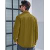 imageMAGCOMSEN Mens Corduroy Shirt Jacket Long Sleeve Lightweight Jacket ButtonUp Casual Shacket with Flap PocketsBrown