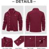 imageMAGCOMSEN Mens Corduroy Shirt Jacket Long Sleeve Lightweight Jacket ButtonUp Casual Shacket with Flap PocketsBurgundy