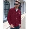 imageMAGCOMSEN Mens Corduroy Shirt Jacket Long Sleeve Lightweight Jacket ButtonUp Casual Shacket with Flap PocketsBurgundy