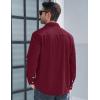 imageMAGCOMSEN Mens Corduroy Shirt Jacket Long Sleeve Lightweight Jacket ButtonUp Casual Shacket with Flap PocketsBurgundy