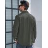 imageMAGCOMSEN Mens Corduroy Shirt Jacket Long Sleeve Lightweight Jacket ButtonUp Casual Shacket with Flap PocketsDark Grey