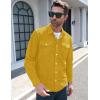 imageMAGCOMSEN Mens Corduroy Shirt Jacket Long Sleeve Lightweight Jacket ButtonUp Casual Shacket with Flap PocketsGinger