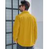 imageMAGCOMSEN Mens Corduroy Shirt Jacket Long Sleeve Lightweight Jacket ButtonUp Casual Shacket with Flap PocketsGinger