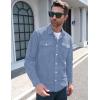 imageMAGCOMSEN Mens Corduroy Shirt Jacket Long Sleeve Lightweight Jacket ButtonUp Casual Shacket with Flap PocketsLight Blue