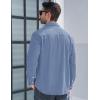 imageMAGCOMSEN Mens Corduroy Shirt Jacket Long Sleeve Lightweight Jacket ButtonUp Casual Shacket with Flap PocketsLight Blue