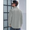 imageMAGCOMSEN Mens Corduroy Shirt Jacket Long Sleeve Lightweight Jacket ButtonUp Casual Shacket with Flap PocketsLight Grey