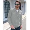 imageMAGCOMSEN Mens Corduroy Shirt Jacket Long Sleeve Lightweight Jacket ButtonUp Casual Shacket with Flap PocketsLight Grey