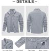 imageMAGCOMSEN Mens Corduroy Shirt Jacket Long Sleeve Lightweight Jacket ButtonUp Casual Shacket with Flap PocketsLight Grey