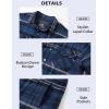 imageMAGCOMSEN Mens Flannel Shirt Jacket with Quilted Lined Long Sleeve Plaid Coat Button Down Thick Outwear WinterBlue Grey