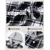 imageMAGCOMSEN Mens Flannel Shirts Long Sleeve Button Down Flannel Shirt Jacket with Hood Casual Cotton Plaid ShirtBlack