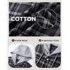 imageMAGCOMSEN Mens Flannel Shirts Long Sleeve Button Down Flannel Shirt Jacket with Hood Casual Cotton Plaid ShirtBlack Grey