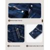 imageMAGCOMSEN Mens Flannel Shirts Long Sleeve Button Down Flannel Shirt Jacket with Hood Casual Cotton Plaid ShirtBlue Grey