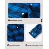 imageMAGCOMSEN Mens Flannel Shirts Long Sleeve Button Down Flannel Shirt Jacket with Hood Casual Cotton Plaid ShirtBright Blue