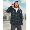 imageMAGCOMSEN Mens Flannel Shirts Long Sleeve Button Down Flannel Shirt Jacket with Hood Casual Cotton Plaid ShirtGreen