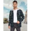 imageMAGCOMSEN Mens Flannel Shirts Long Sleeve Button Down Flannel Shirt Jacket with Hood Casual Cotton Plaid ShirtGreen