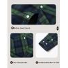 imageMAGCOMSEN Mens Flannel Shirts Long Sleeve Button Down Flannel Shirt Jacket with Hood Casual Cotton Plaid ShirtGreen