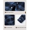 imageMAGCOMSEN Mens Flannel Shirts Long Sleeve Button Down Flannel Shirt Jacket with Hood Casual Cotton Plaid ShirtGrey Blue