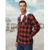 imageMAGCOMSEN Mens Flannel Shirts Long Sleeve Button Down Flannel Shirt Jacket with Hood Casual Cotton Plaid ShirtOrange